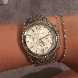 Michael kors silver watch diamond face